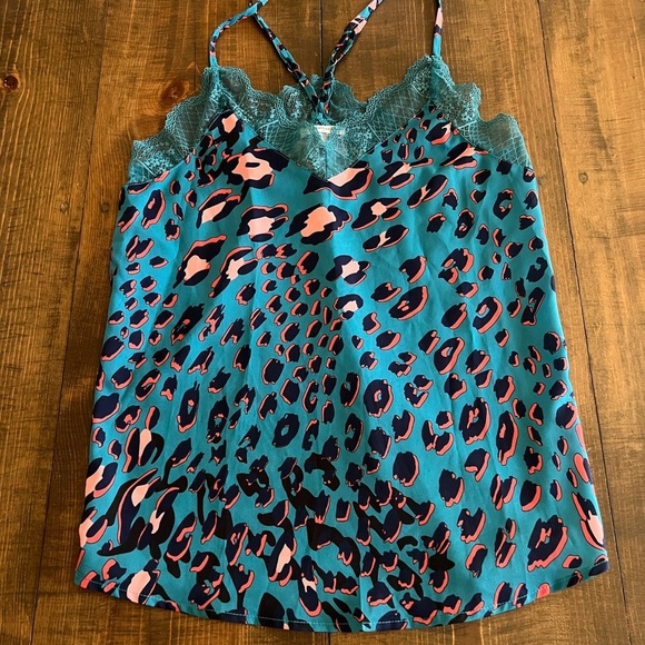 Blue and Pink Tank Top with Vibrant Design - Picture 1 of 6